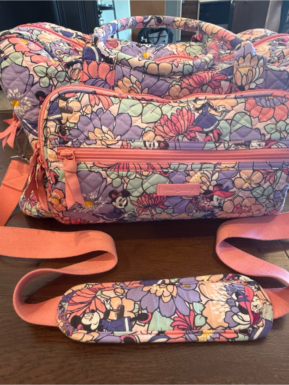 Used: Limited Edition Vera Bradley Disney Quilted Weekender Bag